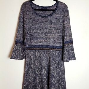 Peruvian Connection Navy and Ivory Dress